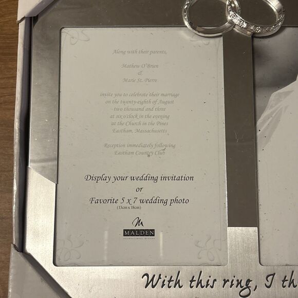 With This Ring, I Thee Wed 2-Opening 5x7 Wedding Invitation Photo Frame - Picture 2 of 8